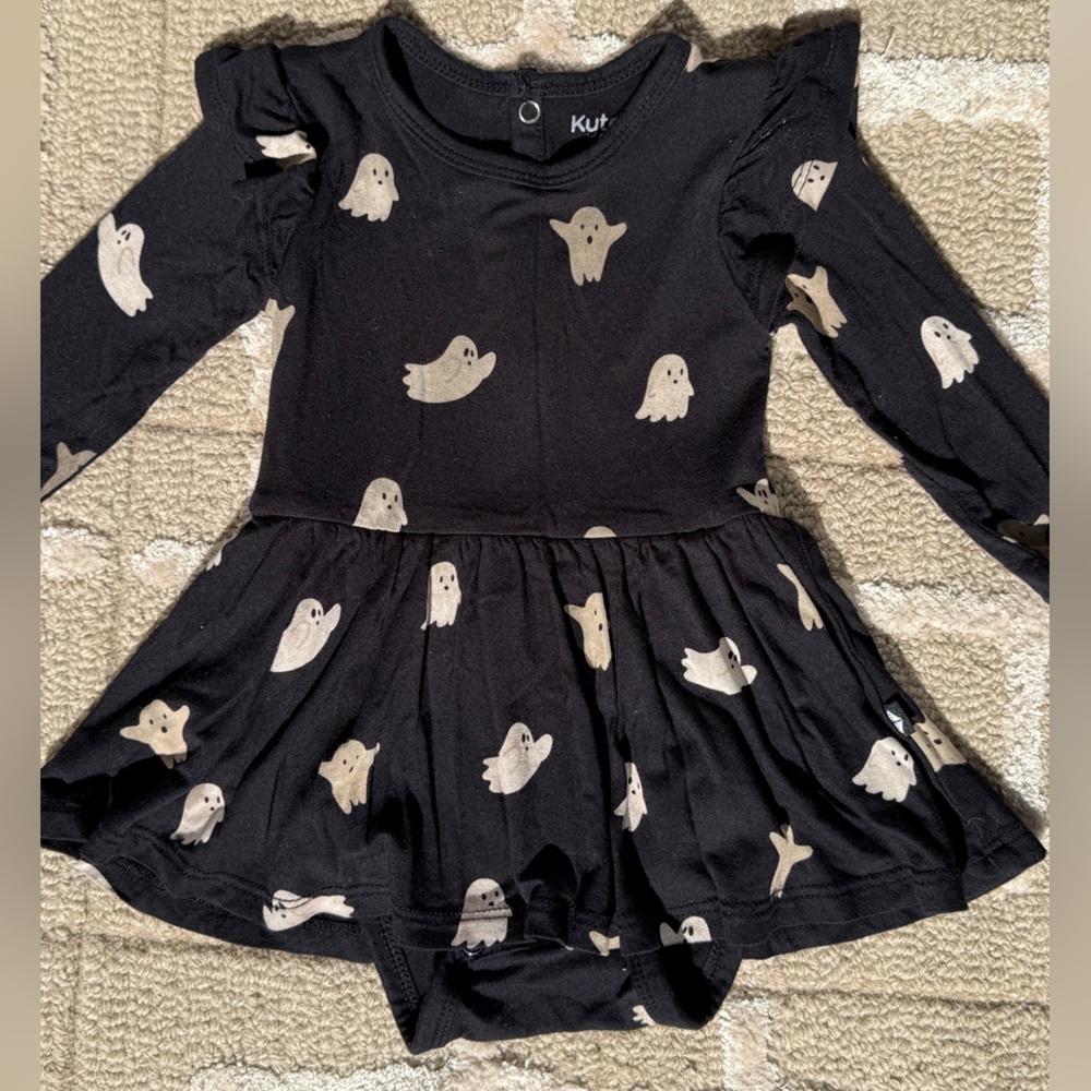 Kyte BABY Black Long Sleeve Bodysuit Dress - Size 3-6 months